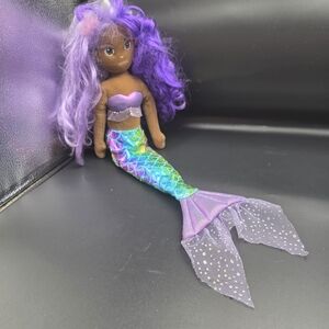 Purple Mermaid Doll with Colorful Tail